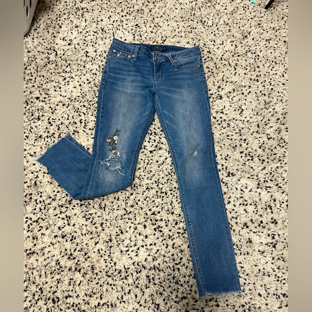 Lucky brand Lolita skinny embroidered jeans